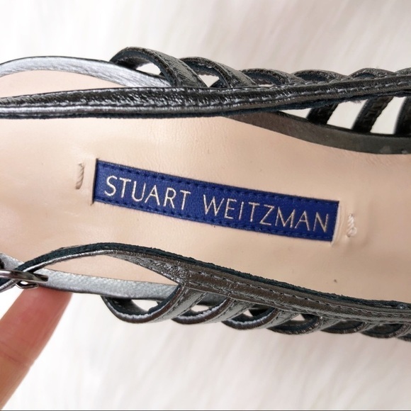 New Stuart Weitzman Olive Cage Slingback Sandals - Picture 6 of 16